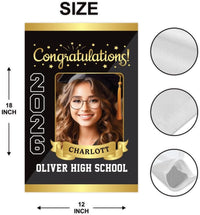 Personalized Graduation Garden Flag with Photo, Double Sided, Custom Name & School, Graduation Decoration 2026 Yard Sign, Class of 2026 Flag