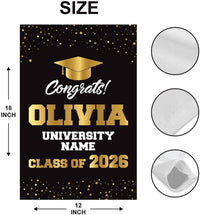 Personalized College Graduation Garden Flag, Double Sided Custom School, University Logo, Class of 2026 Yard Sign, Graduate Celebration Flag