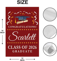 Personalized College Graduation Garden Flag, Double Sided Custom School, University Logo, Class of 2026 Yard Sign, Graduate Celebration Flag