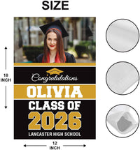 Personalized College Graduation Garden Flag, Double Sided Custom School, University Logo, Class of 2026 Yard Sign, Graduate Celebration Flag