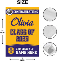 Personalized Graduation Garden Flag, Double Sided, Custom Name & School, Outdoor Graduation Decoration 2026 Yard Sign, Class of 2026 Flag