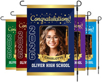 Personalized Graduation Garden Flag with Photo, Double Sided, Custom Name & School, Graduation Decoration 2026 Yard Sign, Class of 2026 Flag