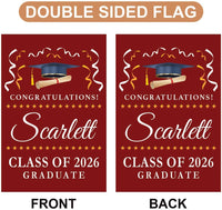 Personalized College Graduation Garden Flag, Double Sided Custom School, University Logo, Class of 2026 Yard Sign, Graduate Celebration Flag