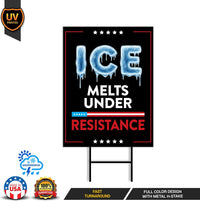 Abolish ICE Yard Sign, Keep the Immigrants, Deport the Racists Lawn Sign, Anti-Trump, Resist Fascism Yard Sign with Metal H-Stake