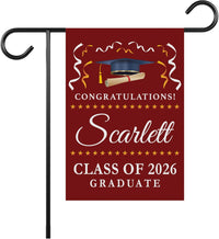 Personalized College Graduation Garden Flag, Double Sided Custom School, University Logo, Class of 2026 Yard Sign, Graduate Celebration Flag