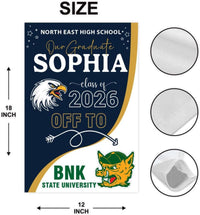 Personalized College Bound Garden Flag, Double Sided Future Graduate Custom Decor, University Bound Yard Sign, Class of 2026 Graduation Flag
