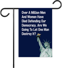 Save The Democracy Garden Flag, Double Sided, Resist Hate Flag, Anti-Trump Flag, Statue of Liberty, Resist Racism, Resist Fascism Flag