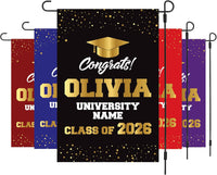 Personalized College Graduation Garden Flag, Double Sided Custom School, University Logo, Class of 2026 Yard Sign, Graduate Celebration Flag