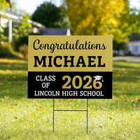 Personalized College Graduation Yard Sign 2026, College Logo Sign, Custom Graduate School College University Yard Sign with Metal H-Stake