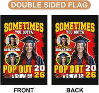 Personalized College Graduation Garden Flag, Double Sided Custom School, University Logo, Class of 2026 Yard Sign, Graduate Celebration Flag