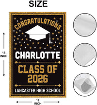 Personalized Graduation Garden Flag, Double Sided, Custom Name & School, Outdoor Graduation Decoration 2026 Yard Sign, Class of 2026 Flag