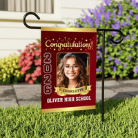 Personalized Graduation Garden Flag with Photo, Double Sided, Custom Name & School, Graduation Decoration 2026 Yard Sign, Class of 2026 Flag