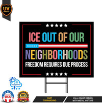 Abolish ICE Yard Sign, Keep the Immigrants, Deport the Racists Lawn Sign, Anti-Trump, Resist Fascism Yard Sign with Metal H-Stake