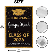 Personalized Graduation Garden Flag, Double Sided, Custom Name & School, Outdoor Graduation Decoration 2026 Yard Sign, Class of 2026 Flag