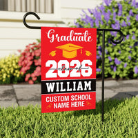 Personalized Graduation Garden Flag, Double Sided, Custom Name & School, Outdoor Graduation Decoration 2026 Yard Sign, Class of 2026 Flag