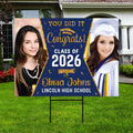 Personalized Graduation Yard Sign 2026 with Photo - Graduation Lawn Sign, Class of 2026, Custom Graduation 2026 Yard Sign with Metal H-Stake