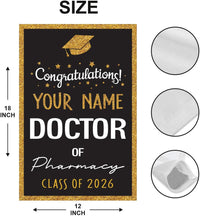 Personalized Doctor of Pharmacy Graduation Garden Flag, Double Sided, Custom Graduate 2026, Class of 2026 Yard Sign, Graduation 2026 Flag