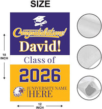 Personalized College Graduation Garden Flag, Double-Sided Custom School, University Logo, Class of 2026 Yard Sign, Graduate Celebration Flag