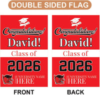 Personalized College Graduation Garden Flag, Double Sided Custom School, University Logo, Class of 2026 Yard Sign, Graduate Celebration Flag