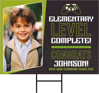 Personalized Kid Elementary Graduation 2026 Yard Sign with Photo, Preschool Sign, Class of 2026, Custom Grad Lawn Signage with Metal H-Stake