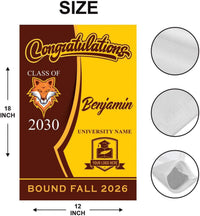 Personalized College Bound Garden Flag, Double Sided Future Graduate Custom Decor, University Bound Yard Sign, Class of 2026 Graduation Flag
