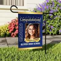 Personalized Graduation Garden Flag with Photo, Double Sided, Custom Name & School, Graduation Decoration 2026 Yard Sign, Class of 2026 Flag