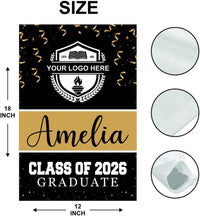 Personalized College Graduation Garden Flag, Double-Sided Custom School, University Logo, Class of 2026 Yard Sign, Graduate Celebration Flag