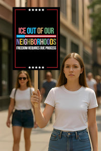 ICE Equals American Gestapo Protest Sign, Anti-Trump Resistance, Political Activist Poster, Rally Sign, Resist Fascism Protest Poster