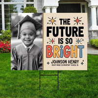 Personalized Kid Elementary Graduation 2026 Yard Sign with Photo, Preschool Sign, Class of 2026, Custom Grad Lawn Signage with Metal H-Stake