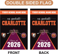 Personalized College Bound Garden Flag, Double Sided Future Graduate Custom Decor, University Bound Yard Sign, Class of 2026 Graduation Flag