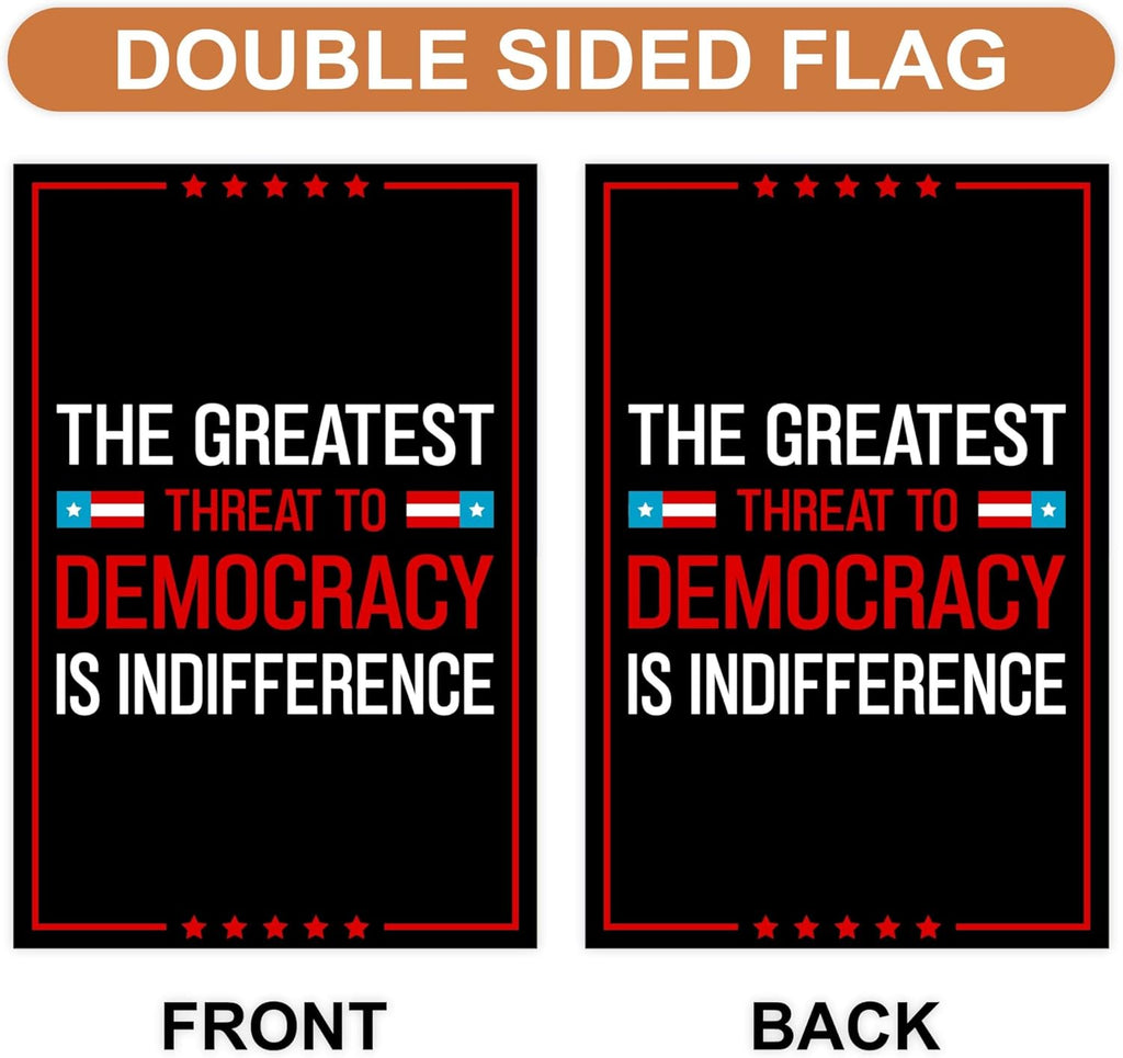 Save The Democracy Garden Flag, Double Sided, Resist Hate Flag, Anti-Trump Flag, Statue of Liberty, Resist Racism, Resist Fascism Flag
