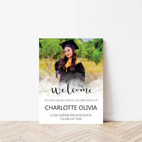 Personalized Graduation Welcome Sign, Custom Class of 2026 Party Sign with Photo, Graduation 2026 Decor, Congrats Grad Sign, Senior 26 Party