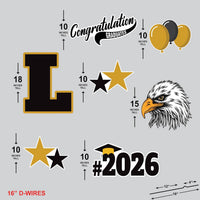 Personalized Graduation Yard Sign Letters 18", Custom Graduation Yard Cutouts Congratulations Grad 2026 Yard Décor With Metal Stakes