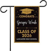 Personalized Graduation Garden Flag, Double Sided, Custom Name & School, Outdoor Graduation Decoration 2026 Yard Sign, Class of 2026 Flag