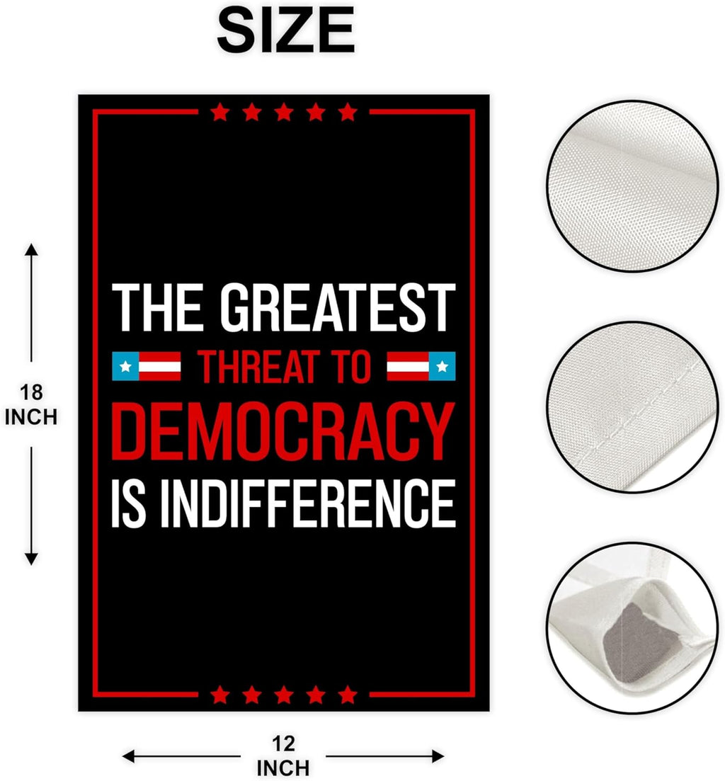 Save The Democracy Garden Flag, Double Sided, Resist Hate Flag, Anti-Trump Flag, Statue of Liberty, Resist Racism, Resist Fascism Flag