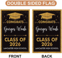 Personalized Graduation Garden Flag, Double Sided, Custom Name & School, Outdoor Graduation Decoration 2026 Yard Sign, Class of 2026 Flag