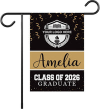 Personalized College Graduation Garden Flag, Double-Sided Custom School, University Logo, Class of 2026 Yard Sign, Graduate Celebration Flag