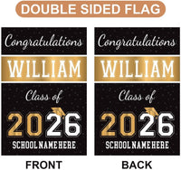 Personalized Graduation Garden Flag, Double Sided, Custom Name & School, Outdoor Graduation Decoration 2026 Yard Sign, Class of 2026 Flag