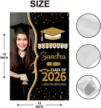 Personalized Graduation Garden Flag with Photo, Double Sided, Custom Name & School, Graduation Decoration 2026 Yard Sign, Class of 2026 Flag