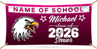 Graduation 2026 Personalized Banner Sign - 13 Oz Heavy Duty Waterproof Class of 2026