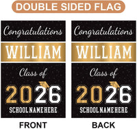 Personalized Graduation Garden Flag, Double Sided, Custom Name & School, Outdoor Graduation Decoration 2026 Yard Sign, Class of 2026 Flag