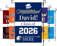 Personalized College Graduation Garden Flag, Double-Sided Custom School, University Logo, Class of 2026 Yard Sign, Graduate Celebration Flag