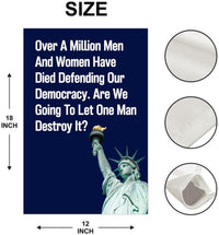 Save The Democracy Garden Flag, Double Sided, Resist Hate Flag, Anti-Trump Flag, Statue of Liberty, Resist Racism, Resist Fascism Flag