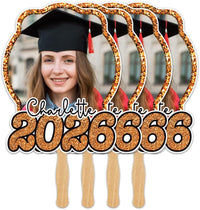 Custom Face Fans with Wooden Handle, Graduation Head, Grad Face Fans, Class of 2026 Head Fans, Graduation Faces on a Stick