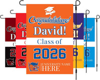 Personalized College Graduation Garden Flag, Double-Sided Custom School, University Logo, Class of 2026 Yard Sign, Graduate Celebration Flag