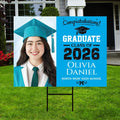 Personalized Graduation Yard Sign 2026 with Photo - Graduation Lawn Sign, Class of 2026, Custom Graduation 2026 Yard Sign with Metal H-Stake