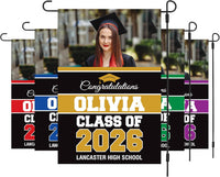 Personalized College Graduation Garden Flag, Double Sided Custom School, University Logo, Class of 2026 Yard Sign, Graduate Celebration Flag