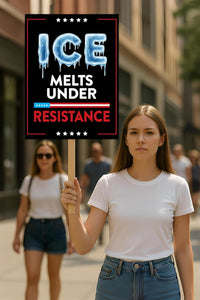 ICE Equals American Gestapo Protest Sign, Anti-Trump Resistance, Political Activist Poster, Rally Sign, Resist Fascism Protest Poster