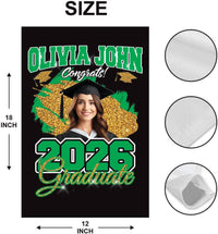 Personalized College Graduation Garden Flag, Double-Sided Custom School, University Logo, Class of 2026 Yard Sign, Graduate Celebration Flag