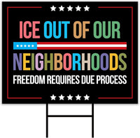 Abolish ICE Yard Sign, Keep the Immigrants, Deport the Racists Lawn Sign, Anti-Trump, Resist Fascism Yard Sign with Metal H-Stake